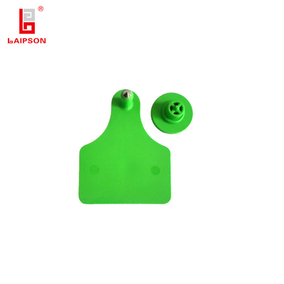 Visual Blank Laser Printing Numbers Male Ear Tag In Green For Cow Goat Cattle Farm