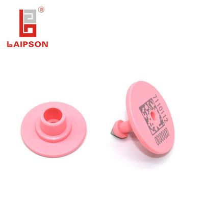 New red TPU 32mm 860Mhz UHF rFID Two Pieces Pig Cow Ear Tag For farm Tracking