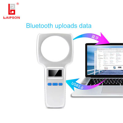 Handheld RFID Tag Reader 1342khz FDXB Animal Ear Tag Scanner With Temperature Measurement And ISO117845 Standard Compliance