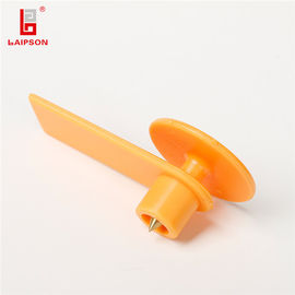 Orange TPU RFID Electronic Tag , Livestock Tracking Tags 48mm*17mm Anti Shedding