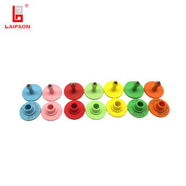 Round Swine Custom Printed Livestock Ear Tags Injection Molding With Laser Number