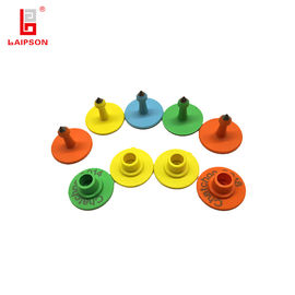 Livestock Orange Cattle Sheep Button Ear Tags Laser Printing Number 28*22*2mm