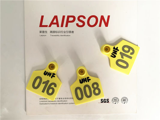 Laipson Electronic Uhf Ear Tag , Cattle Identification Tags Yellow Color 50mm*32mm