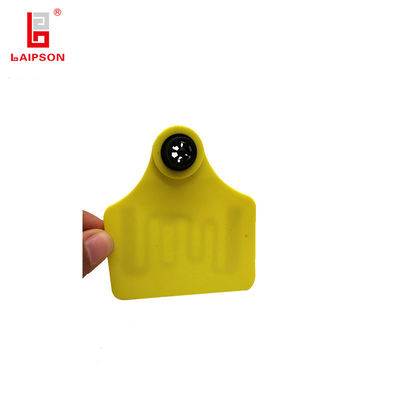 ISO9001 75MM Long Range Tow Pieces UHF RFID Cattle Ear Tags With Closed Head